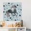 Reproduction de licorne florale noire Leonaldo sur toile tendue-648932429