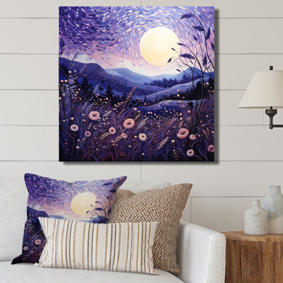 Lavender Enchanting Lavender Pointillism I - Landscapes Canvas Print