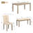 6-Piece Dining Table Set with 4 Upholstered Chairs and a Bench