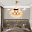 Ventilateur de plafond en cristal de 47 pouces avec lumière et télécommande Moderne doré à intensité variable Fandelier rétractable ventilateur de lustre pour chambre à coucher salon salle à manger