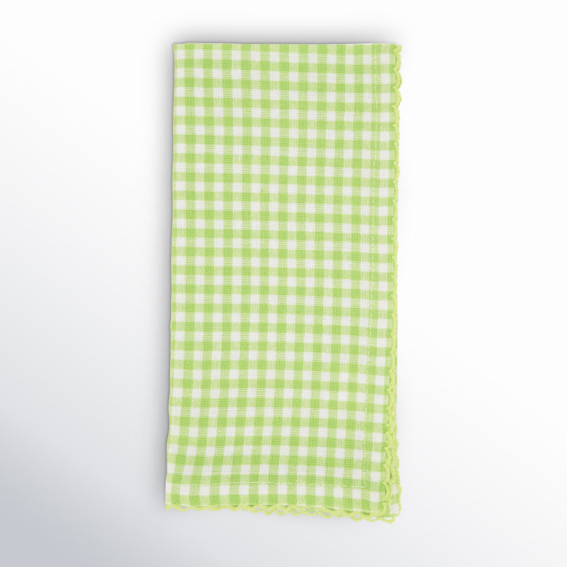 Anij 100% Cotton Geometric Napkin, Green