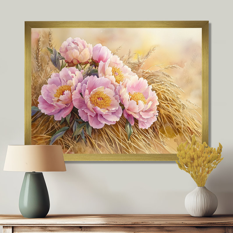 Ostlund - Floral Oversized Canvas Prints, Single Picture Framed Print, 30" H x 40" W, Gold