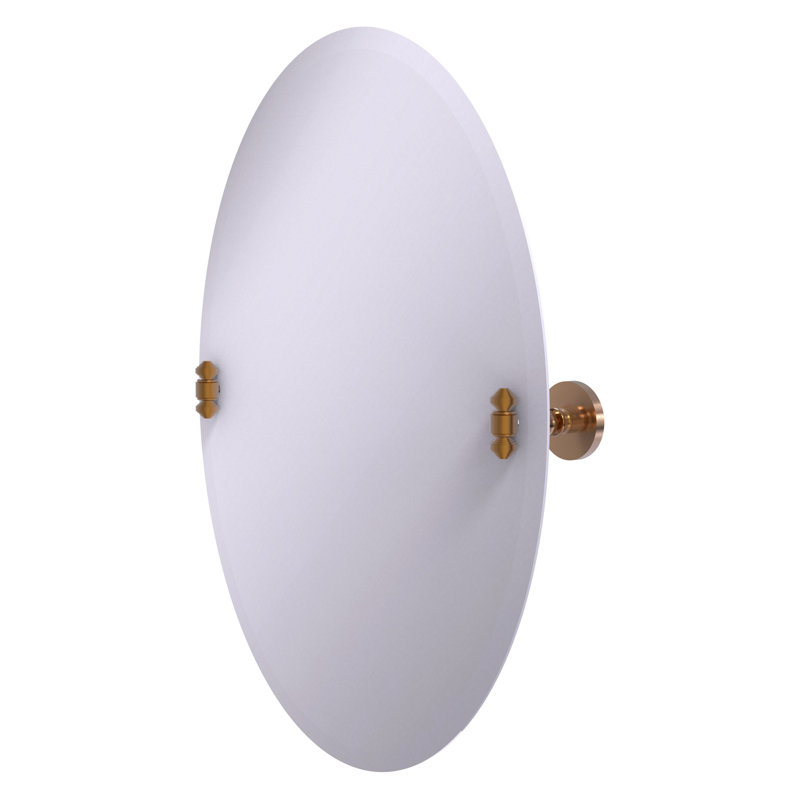 Gober Metal Wall Mirror, Brushed Bronze, 29 H x21 W x 2.5 D