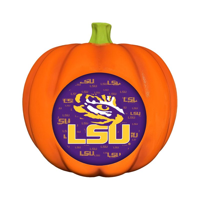 Décoration citrouille en résine avec logo DEL 3D des LSU Tigers de la NCAA | 25 cm
