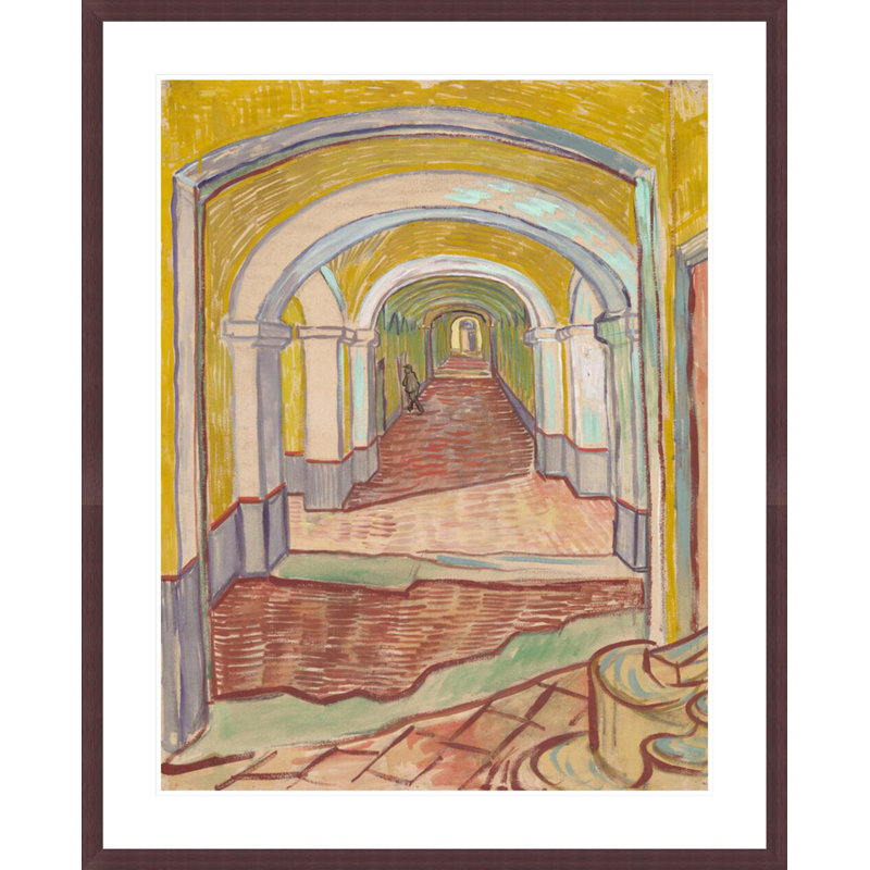 «Corridor in the Asile (St. Remy)» par Vincent van Gogh, impression giclée encadrée, H 41,3 po x l 33,5 po