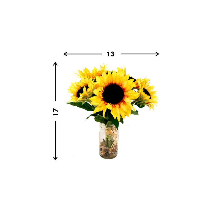 Sunflower Floral Arrangement in Mason Jar
