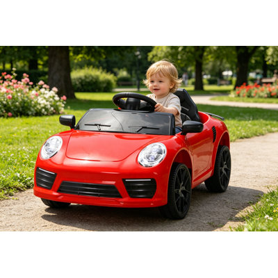 Kids Electric Ride On Car With Remote Control & Swing Function, 12V Battery Powered Toy Car With Music