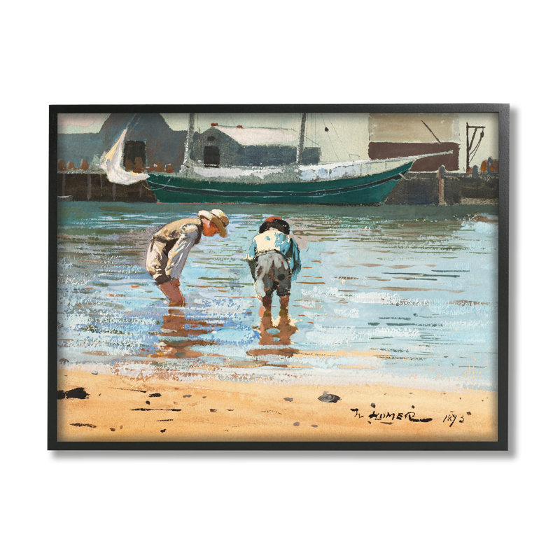 Port de plaisance People Beach, Giclée encadrée noir minuit, H 11 po x l 14 po x P 1,5 po