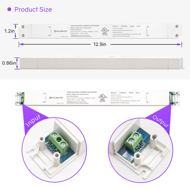 S-Series Dimmable Driver (Electronic, UL) - 12 Volt, 100W