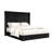 Wolo Twin Bed, Black Fur Chenille Ribbed Upholstery, Wing Headboard-117664647-117664648