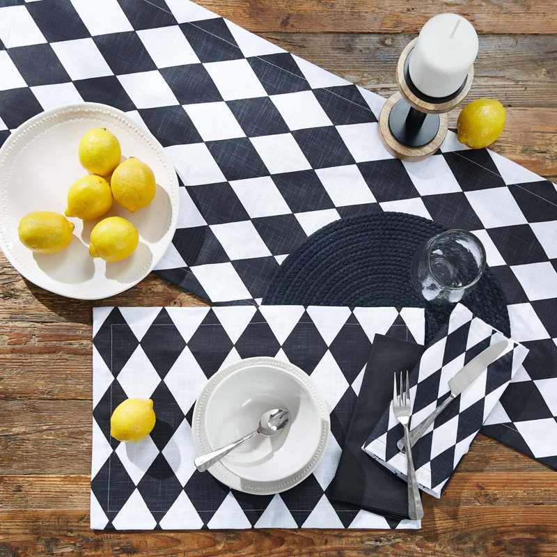 Rectangular Geometric Table Runner, 72" x 15"