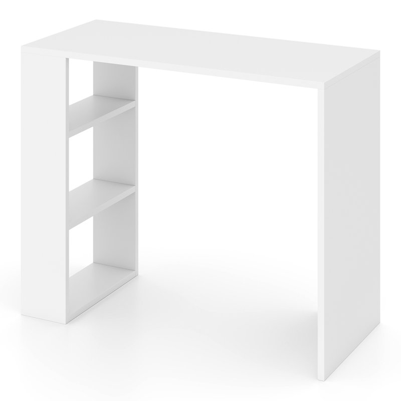 36'' Compact Writing Desk w/ 3 Open Shelves Freestanding Anti-tipping Kit