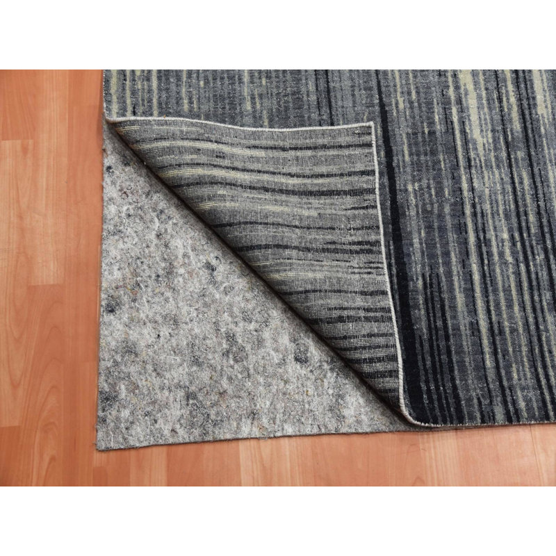 Tapis oriental rectangulaire gris en laine noué à la main 10 pi 1 po x 14 pi 2 po - MOA10275252