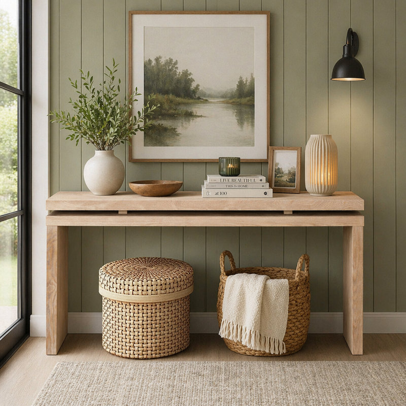 Console 60 po, Antique Natural