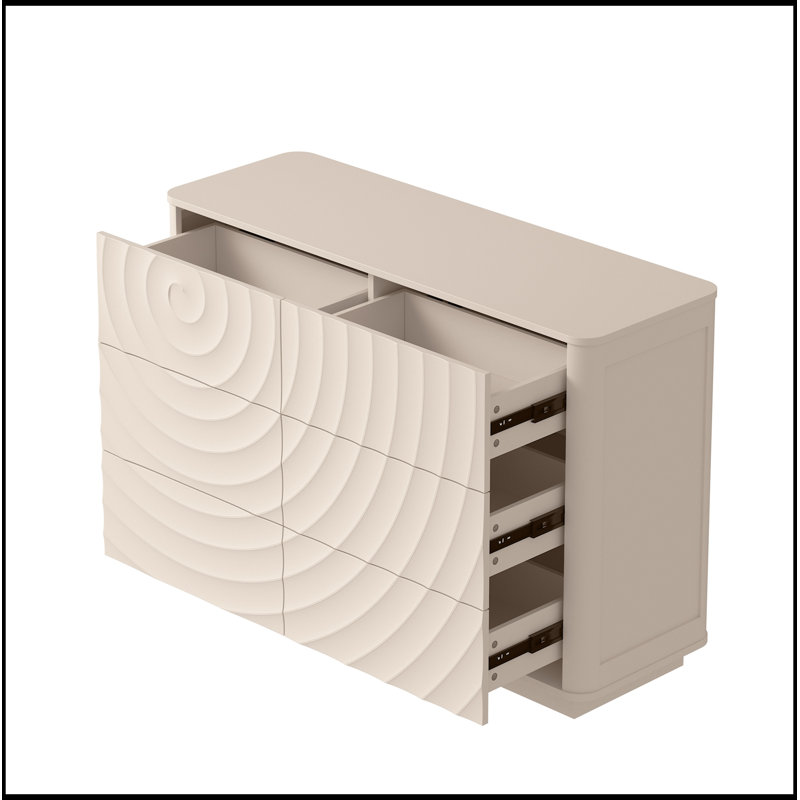 Commodes décoratives avec 6 tiroirs, Blanc cassé