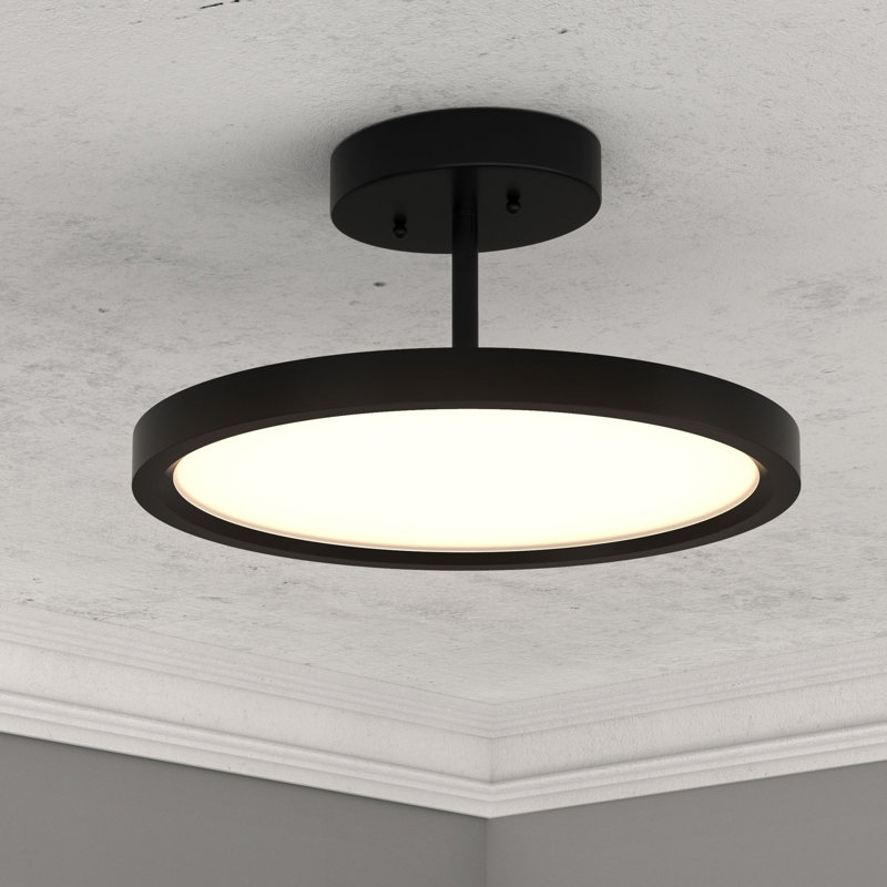 Groversen Acrylic LED Semi Flush Mount, Matte Black