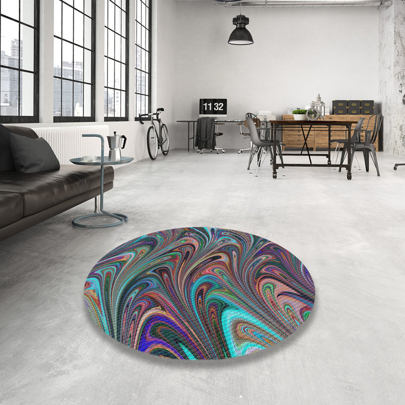 Abstract Indoor Rug, Round 3'