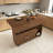 Folding kitchen islands with Storage Shelves and Wheels-129492567