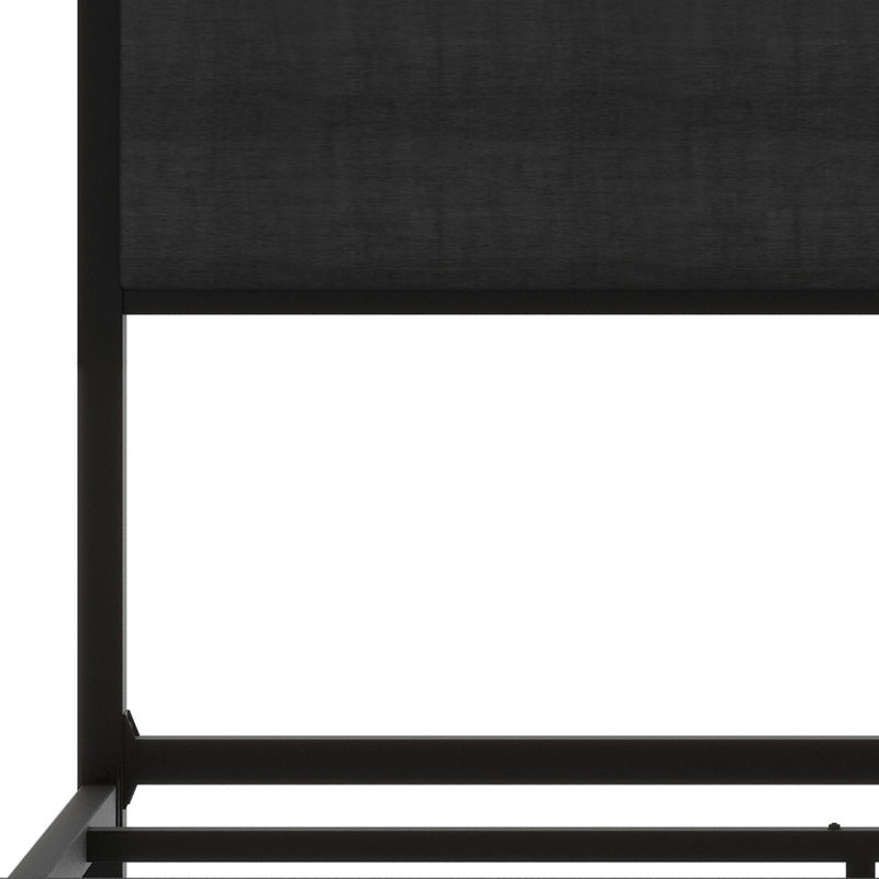 Lit à baldaquin en métal Timeless Modern, Grand lit, Noir / gris foncé