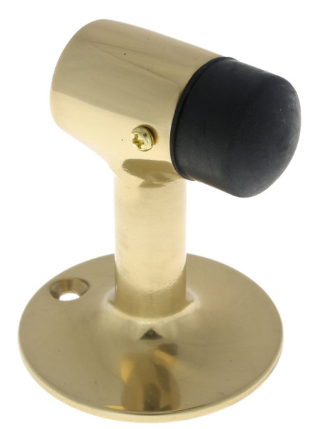 Solid Brass Floor Mount Stop, Polished Brass