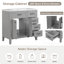 Base d'armoire de salle de bain grise de 36 po. Meuble-lavabo moderne avec espace de tiroir. Bois massif et autoportant. Assemblage requis-150414105