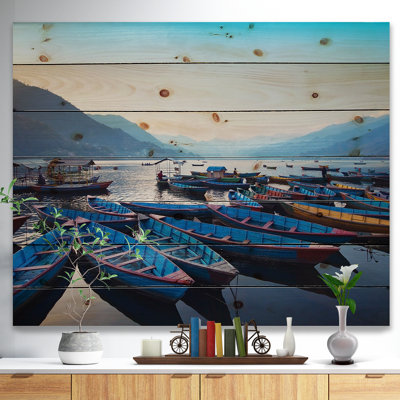 « blue à bateau en bois »-imprimé