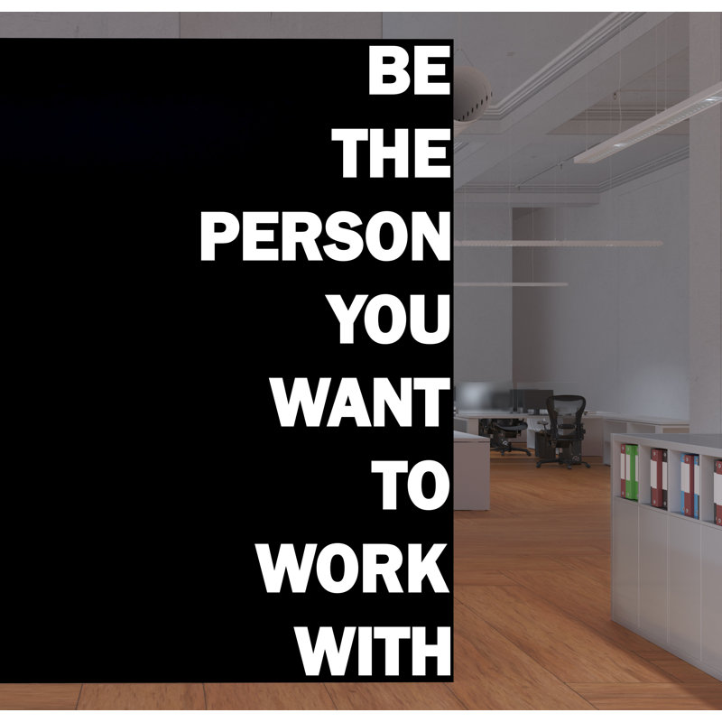 Adhésif décoratif «Be the personne que vous voulez travailler avec», H 24 po x l 10 po, Lilas