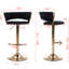 2 tabourets de bar, revêtement en velours, pieds dorés, siège pivotant et réglable en hauteur, repose-pieds et base, siège réglable en hauteur,-1363985959