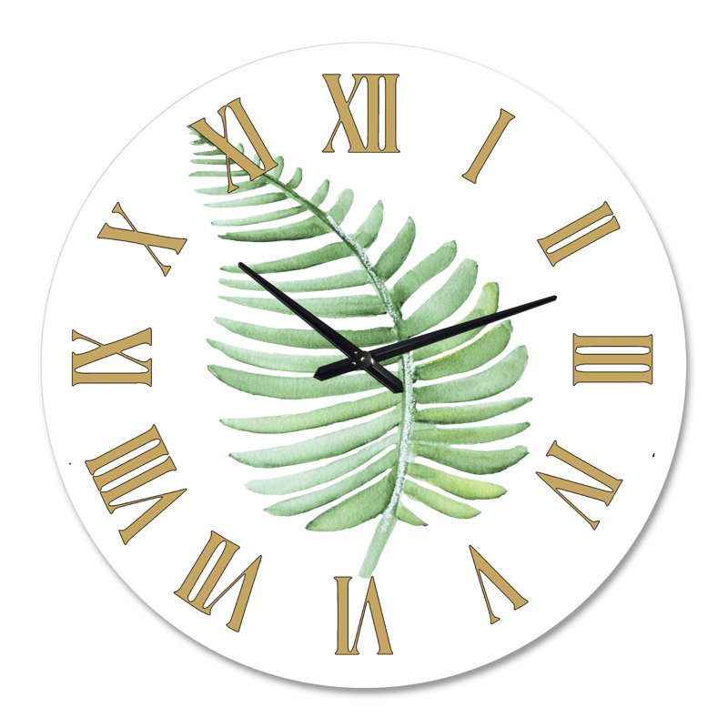 Horloge murale de style tropical feuille de Monstera III, Surdimensionné