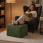 Repose-pieds rembourré en velours côtelé vert pour canapé, entièrement comprimé, aucun assemblage requis-131564773