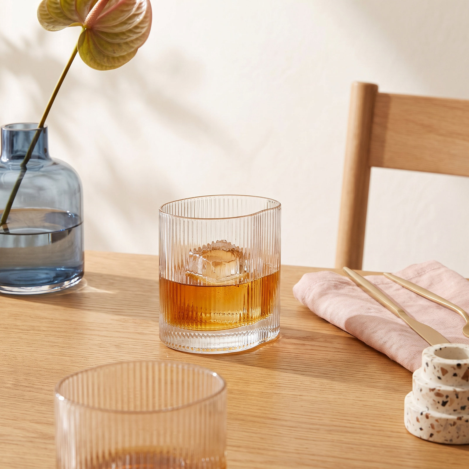 Blake Ribbed Drinking Glass