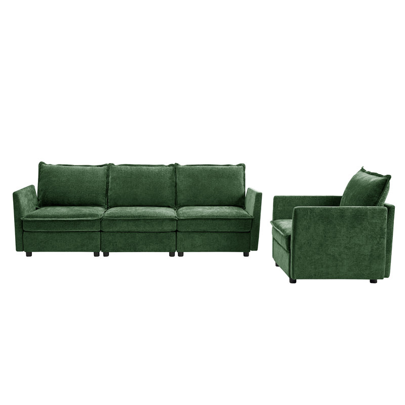 Cheltenham Modern Extra-Wide Storage Living Room Sets, Green 