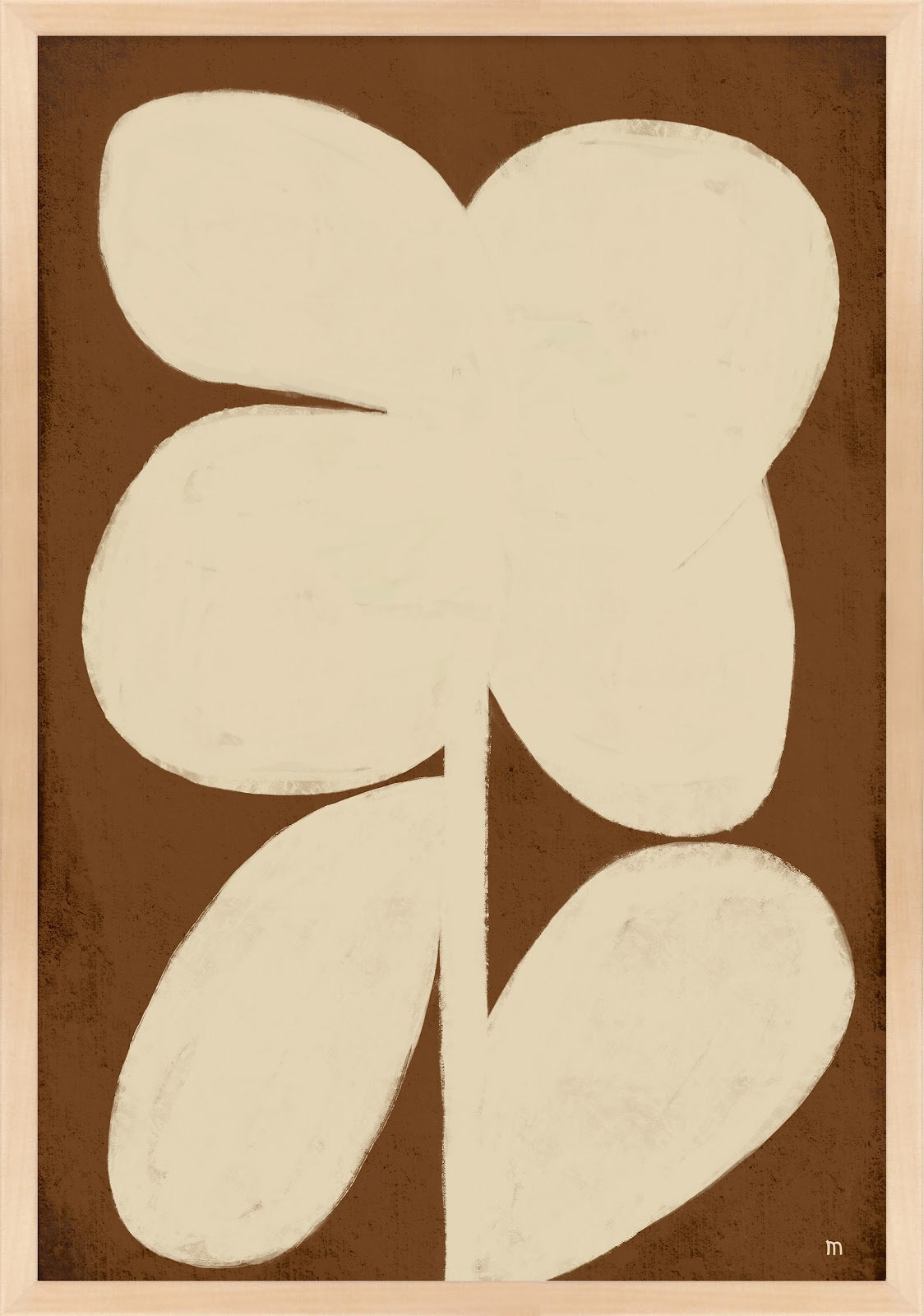 Flower 2 Print, 50" H x 35" W, Maple Framed