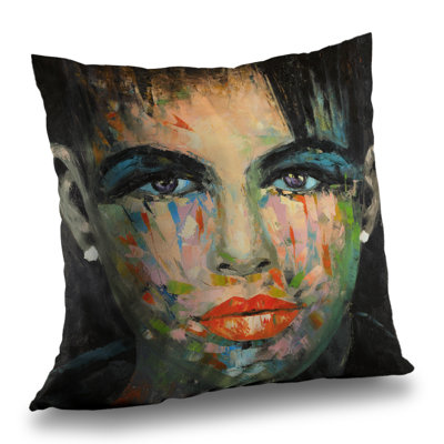 Abstract Portrait - Beauty Contemporary – Throw Pillow Cover Only, Double-Sided Print, Insert Not Included