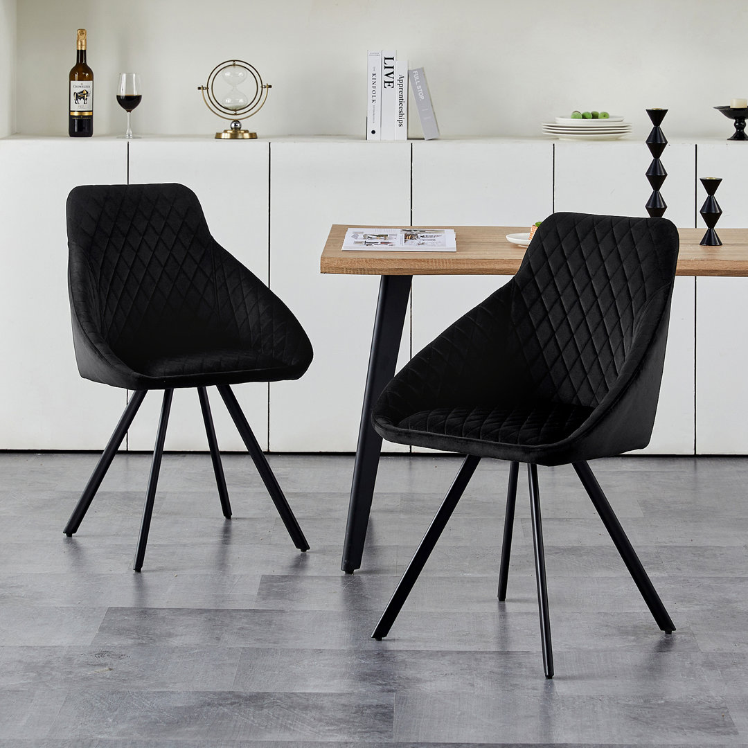 43cm H Velvet Upholstered Metal Side Chair