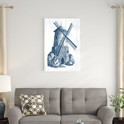Impression sur toile bleu marine Windmill