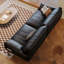 Causeuse-coussin standard en cuir véritable noir-105586244-105586247