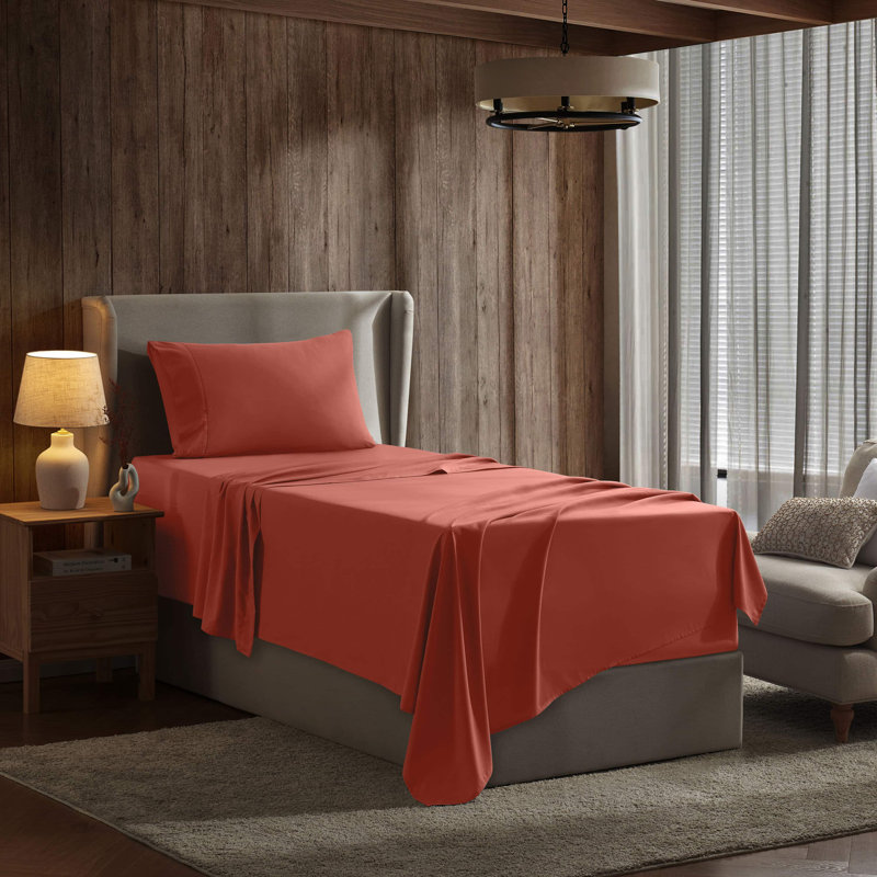 Ensemble de draps doux et respirant Hotel Collection, Lit simple, Orange