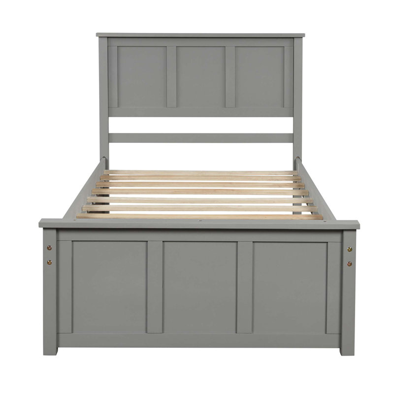 Lit plate-forme avec lit gigogne, Gris