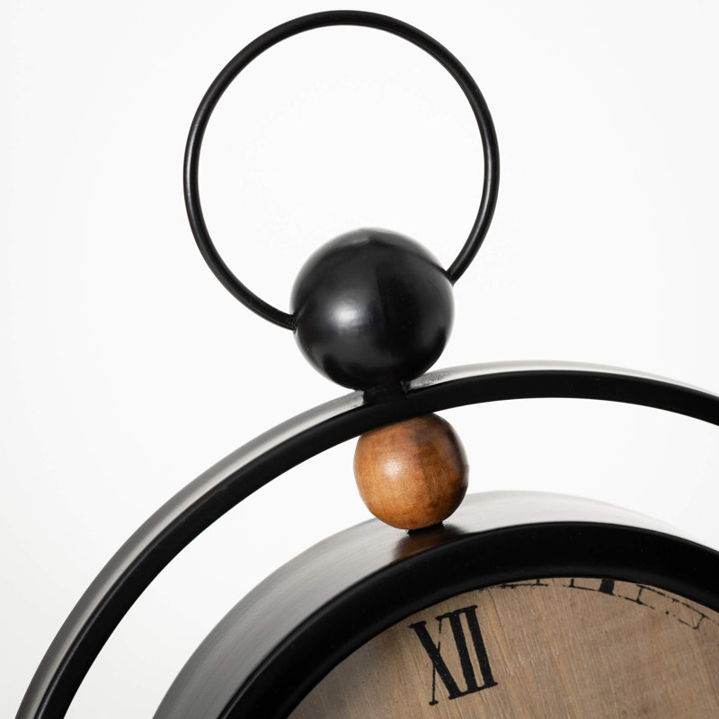 Horloge de table en bois à chiffres romains