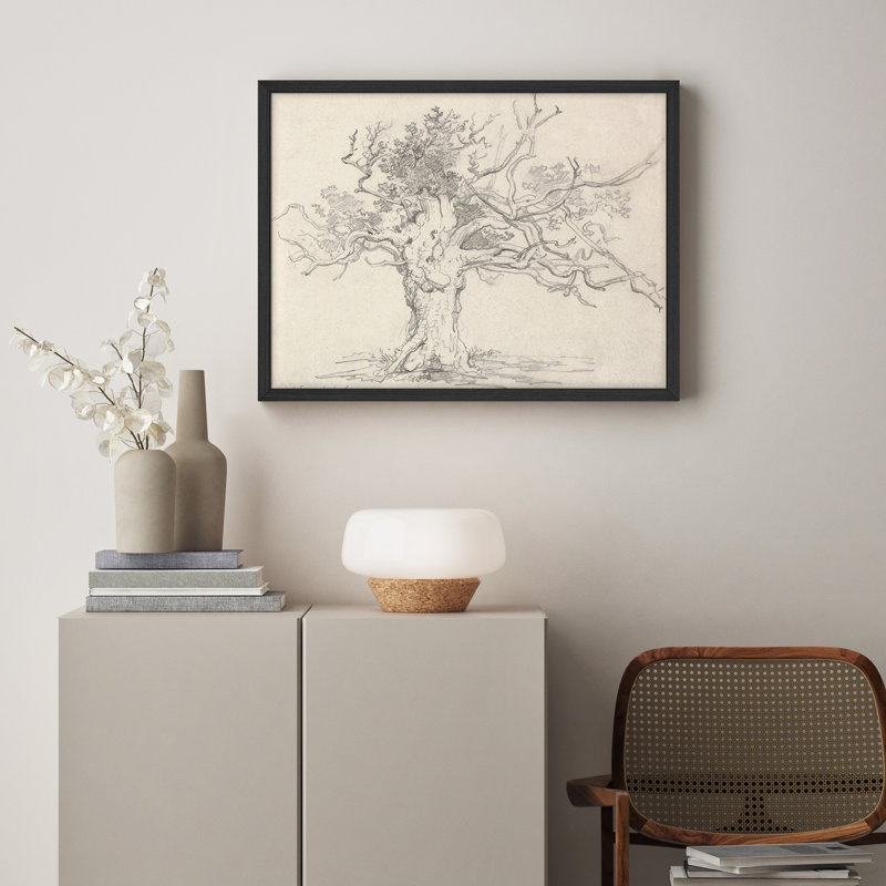 "Un arbre, œuvre d'art rustique, affiches encadrées, petit art mural", Blanc, H 8 po x l 10 po