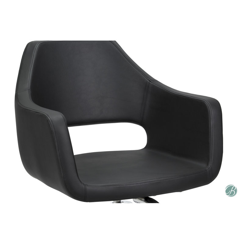 Fauteuil de salon en similicuir Remsen, Noir