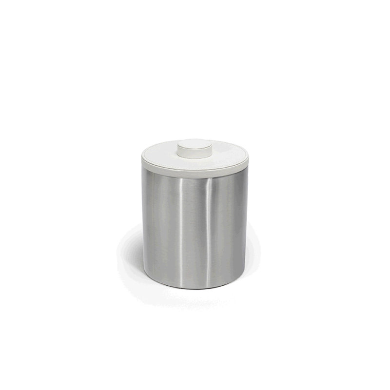 Seau à glace en acier inoxydable brossé, Blanc / argent
