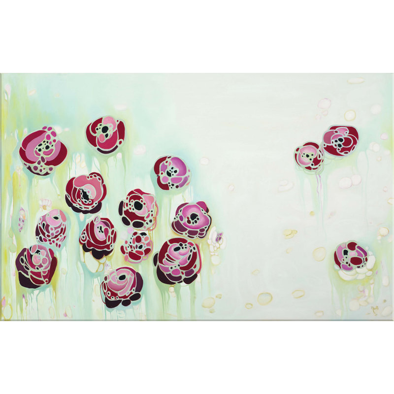 «Falling Flowers» par Marti Leroux - peinture sur toile tendue
