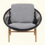 Chaise longue d'extérieur en osier de style papasan, osier avec coussin-982621928