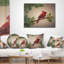 Red Paper Quilling of Cardinal Bird - Floral Printed Pillow-30731164-30731168
