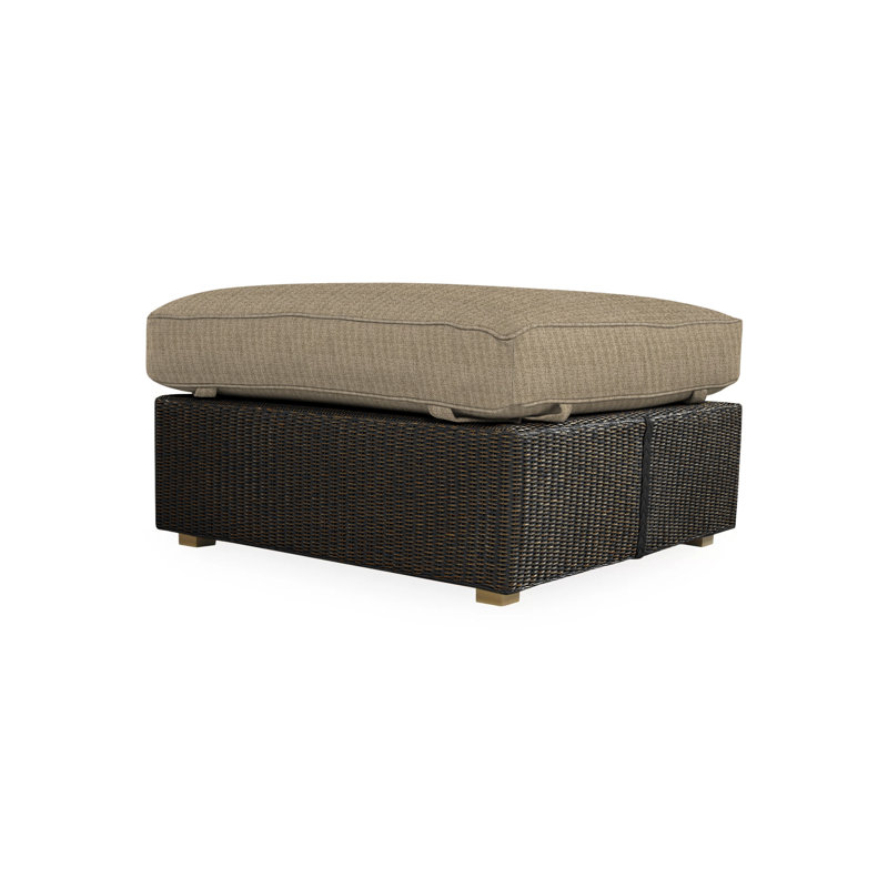 Hamptons Outdoor Ottoman, Cottage Pepper, Mink