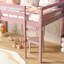Lit mezzanine simple en bois massif et en bois d'hévéa avec échelle, plateforme de lattes renforcées
