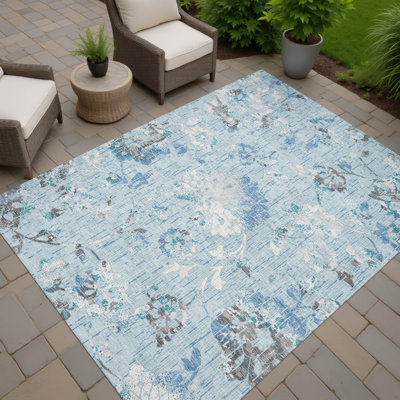 Machine Washable Indoor/Outdoor Chantille ACN2616 Floral Rug