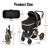 Convertible Baby Stroller for Travel, Folding High Landscape Infant Carriage,Black-125304458